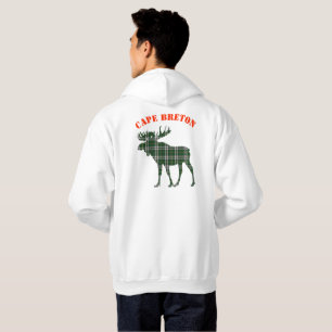 Sudadera Cabo Bretón Tartan plaid moose personalizable hood