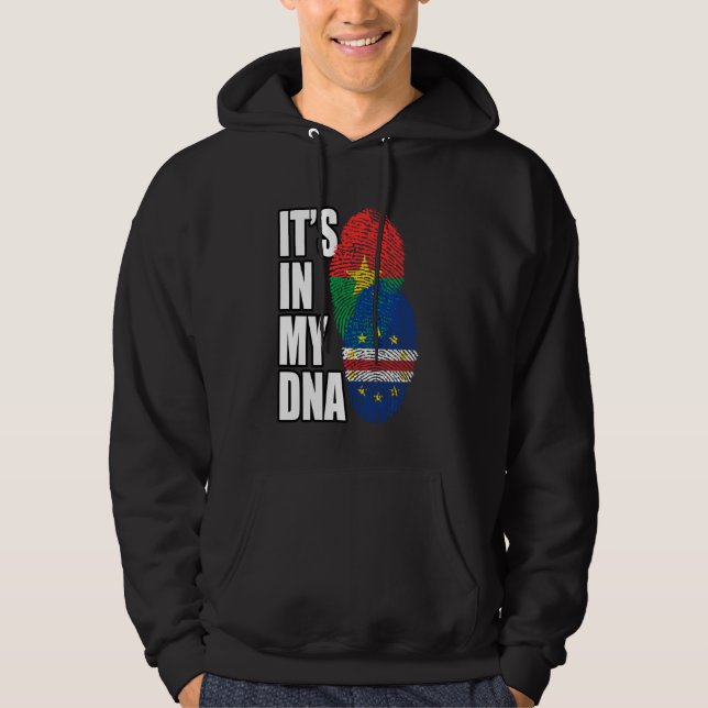 Sudadera Cabo Verde Y Burkinabé Mezcla De Bandera De Adn (Anverso)