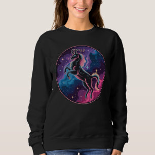 Sudadera Cabra Capricorniana Celestial Vibrante Estilizada
