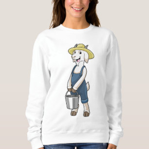 Sudadera Cabra como granjero con cubo