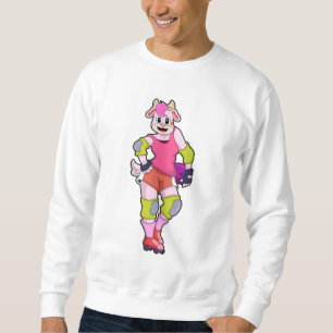 Sudadera Cabra como patinador en línea con patines en línea
