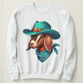 Sudadera Cabra con un elegante Gorra de vaquero y Bandana