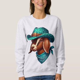 Sudadera Cabra con un elegante Gorra de vaquero y Bandana