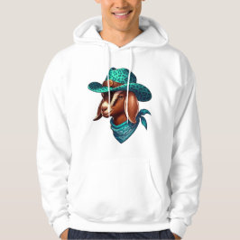 Sudadera Cabra con un elegante Gorra de vaquero y Bandana