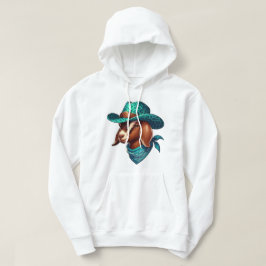 Sudadera Cabra con un elegante Gorra de vaquero y Bandana