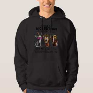 Sudadera Cabra Lo Siento Mi Bonito Botón Está Fuera De Orde