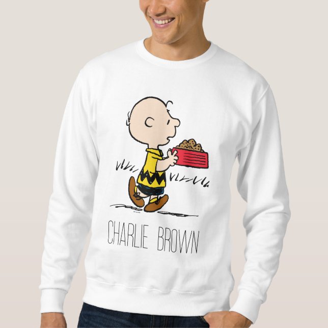 Sudadera Cacahuetes | Charlie Brown con plato de Snoopy (Anverso)