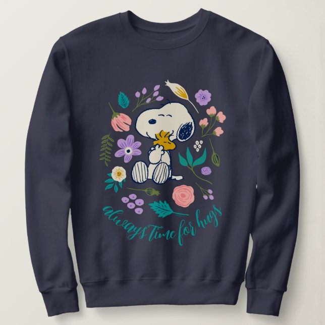 Sudadera Cacahuetes en flor | Snoopy & Woodstock Flower Hug (Anverso del diseño)