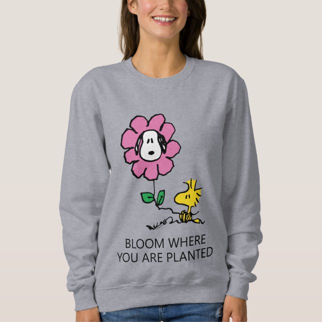 Sudadera Cacahuetes | Flor Snoopy & Woodstock (Anverso)
