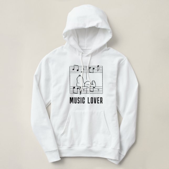 Sudadera Cacahuetes | Notas musicales de Snoopy (Diseño del anverso)