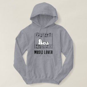 Sudadera Cacahuetes   Notas musicales de Snoopy
