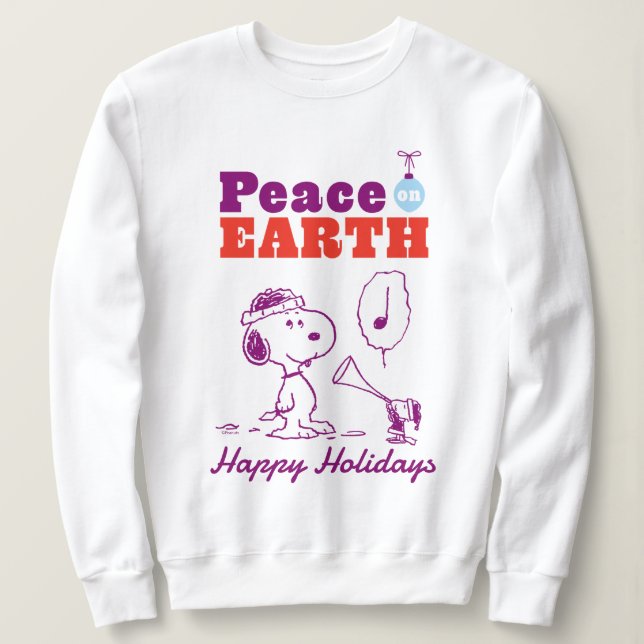 Sudadera Cacahuetes | Paz en la Tierra Snoopy y Woodstock (Anverso del diseño)