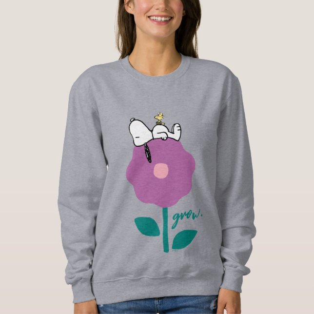Sudadera Cacahuetes | Silbato de flor de Snoopy y Woodstock (Anverso)
