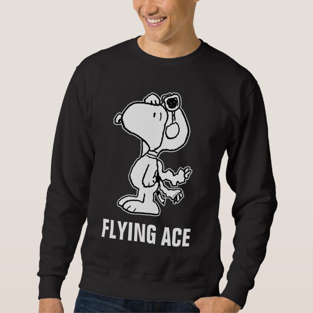 Sudadera Cacahuetes | Snoopy Ace Volador BW (Anverso)