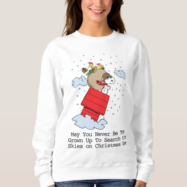 Sudadera Cacahuetes | Snoopy el hielo volador a los Navidad (Anverso)