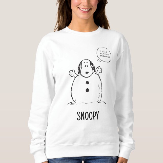 Sudadera Cacahuetes | Snoopy Jugando A Snowman (Anverso)