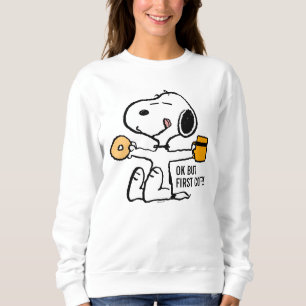 Sudadera Cacahuetes   Snoopy OK but First Coffee