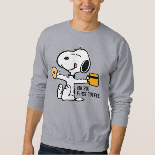 Sudadera Cacahuetes   Snoopy OK but First Coffee