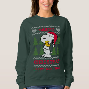 Sudadera Cacahuetes Snoopy & Woodstock Santa Claus Hug