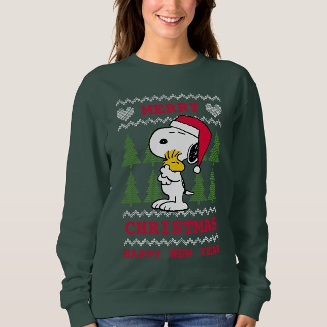 Sudadera Cacahuetes | Snoopy & Woodstock Santa Claus Hug (Anverso)