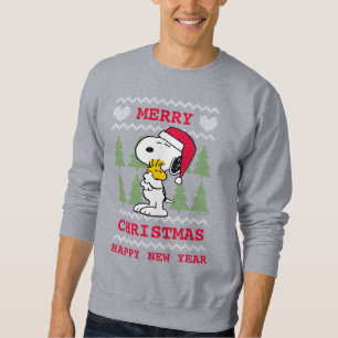 Sudadera Cacahuetes   Snoopy & Woodstock Santa Claus Hug