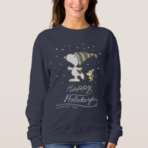 Sudadera Cacahuetes   Snoopy y Woodstock patinando en invie