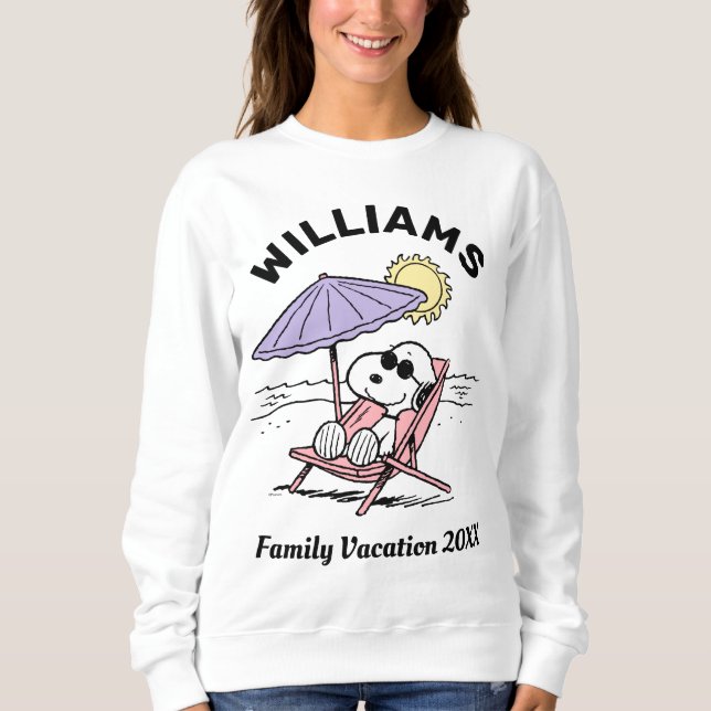 Sudadera Cacahuetes | Vacaciones Snoopy Beach Family (Anverso)