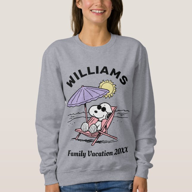 Sudadera Cacahuetes | Vacaciones Snoopy Beach Family (Anverso)