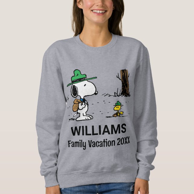 Sudadera Cacahuetes | Vacaciones Snoopy & Woodstock Family (Anverso)