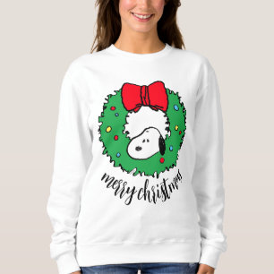 Sudadera Cacahuetes Wreath & Bow Navidades Snoopy