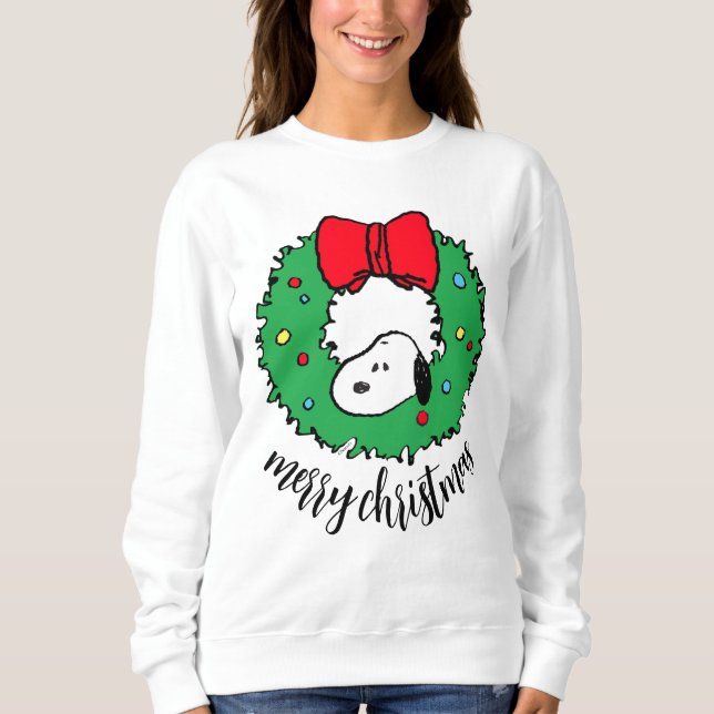 Sudadera Cacahuetes | Wreath & Bow Navidades Snoopy (Anverso)