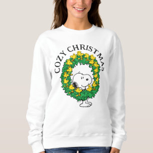 Sudadera Cacahuetes Wreath de Navidades Snoopy y Woodstoc