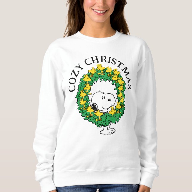 Sudadera Cacahuetes | Wreath de Navidades Snoopy y Woodstoc (Anverso)