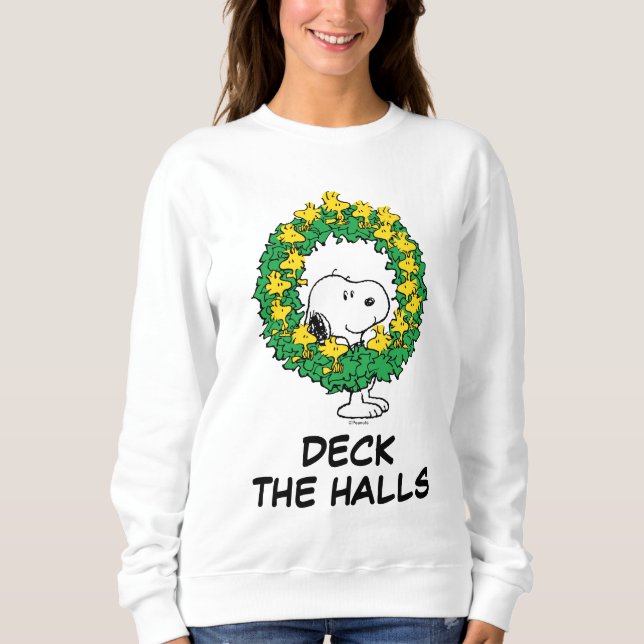 Sudadera Cacahuetes | Wreath de Navidades Snoopy y Woodstoc (Anverso)