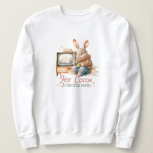 Sudadera Cacao caliente y Navidades Cine Conejo Vintage