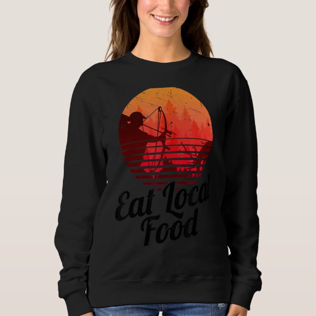 Sudadera Cacería de comida local Bowhun Retro Hunter 80 (Anverso)