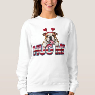 Sudadera Cachorro adorable de Bulldog inglés en San Valentí