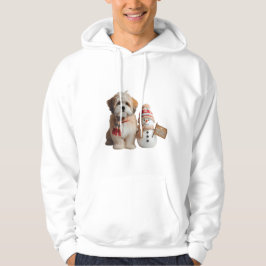 Sudadera "Cachorro Adorable y Hombre de Nieve Invierno