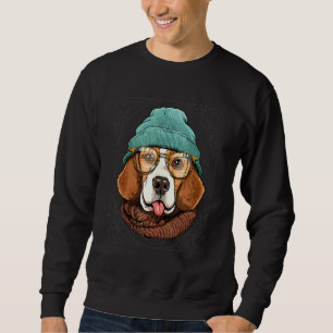 Sudadera Cachorro Beagle Hipster Animal Con Gafas De Sol Ca