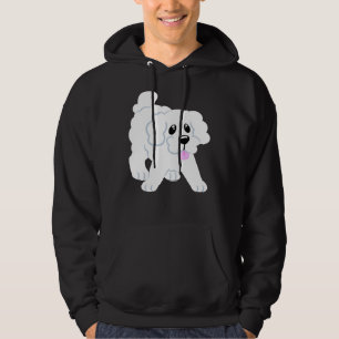 Sudadera Cachorro blanco simple cachorro azul