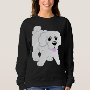 Sudadera Cachorro blanco simple pimienta rosa
