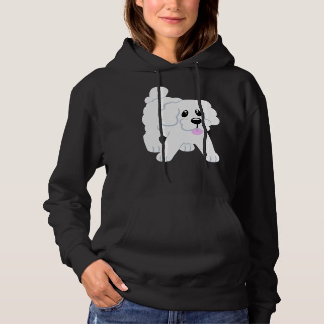 Sudadera Cachorro blanco simple pimienta rosa (Anverso)