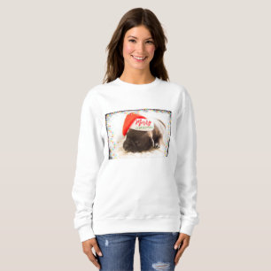 Sudadera Cachorro de cachorro en un Navidad de Sombrero Roj