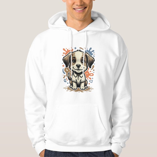 Sudadera Cachorro Lindo Salpicadura Grabado Diseño Vectoria (Anverso)