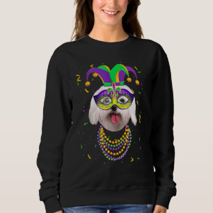 Sudadera Cachorro maltés lindo Máscara de cuentas de Festiv
