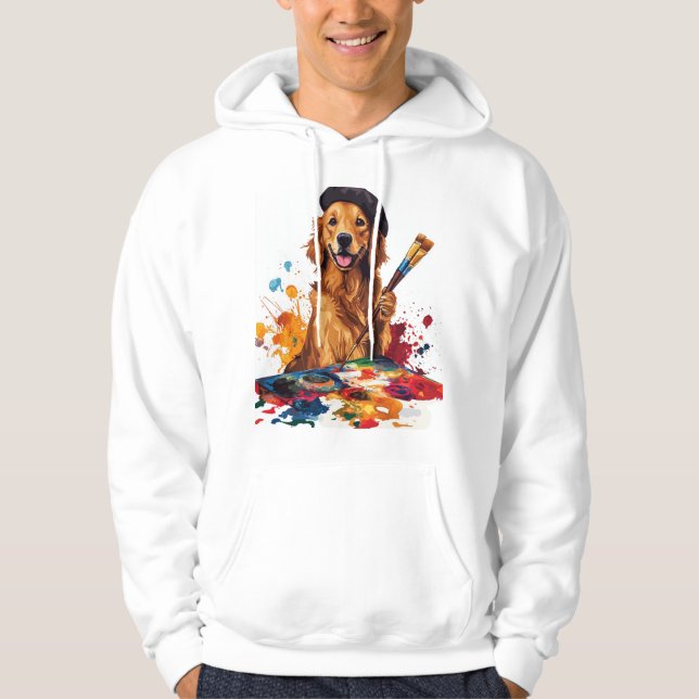Sudadera Cachorro Pintor � Perro Artístico con Caballete (Anverso)