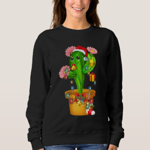Sudadera Cactus Christmas Tree Encende Santa Hat Succulum P