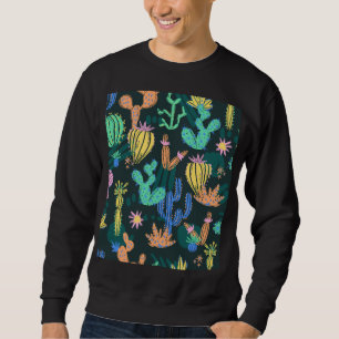 Sudadera Cactus dibujado a mano: sin costuras escandinavas.