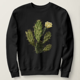 Sudadera Cactus Flor Vintage Drawing Black Sweatshirt