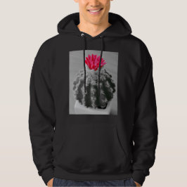 Sudadera Cactus Plant Black White Photo Con Flor Rosa